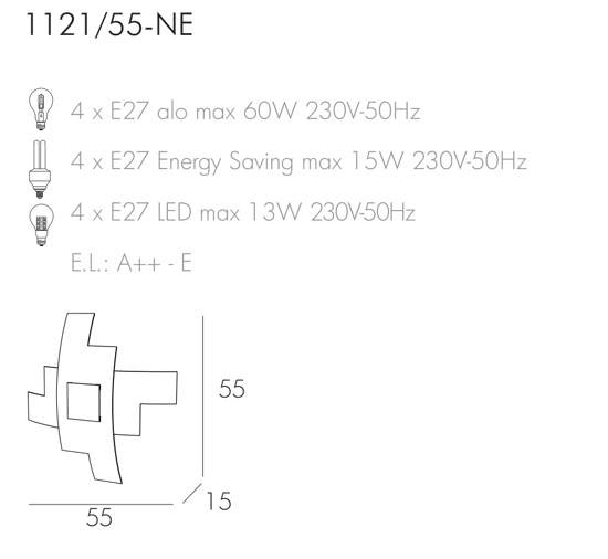 Picture of Top light tetris color wall ceiling lamp chrome