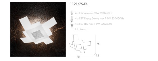 Picture of Top light tetris color modern ceiling lamp cm75 silver