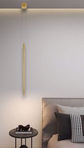 Picture of Thin led pendant light 5w 3000k golden metal cylinder