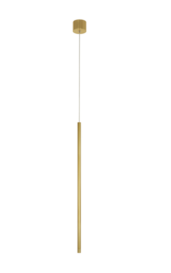 Thin led pendant light 5w 3000k golden metal cylinder