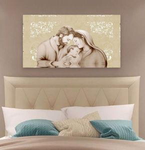 Art above bed 80x40 holy family faux leather