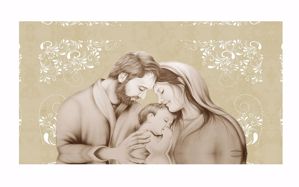 Picture of Art above bed 80x40 holy family faux leather