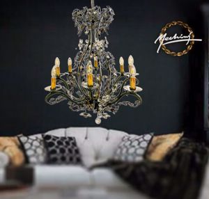 Picture of Mechini wrought iron chandelier with swarovski crystals last  piece promotion