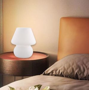 White glass bedside lamp small size for bedroom