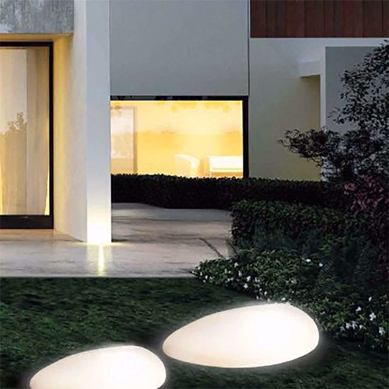 Luminous stone-shaped outdoor lamp 62cm for garden