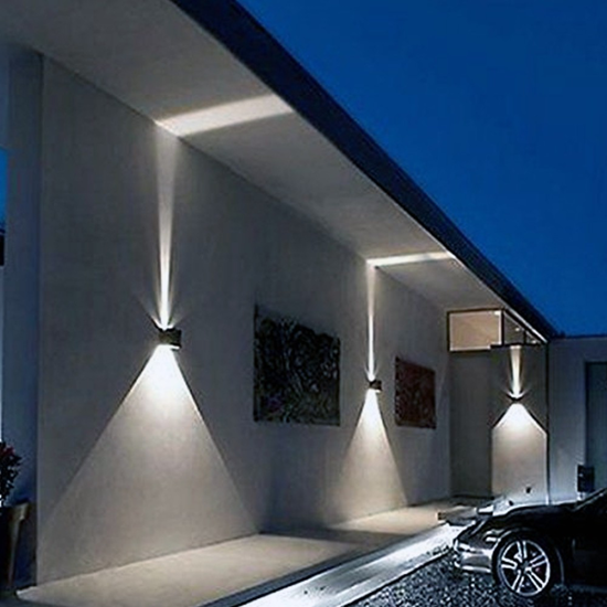 Outdoor wall lamp black cube Led 6W 4000K IP54 moving wings