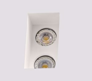 Isyluce square double spotlight in gypsum for false ceiling