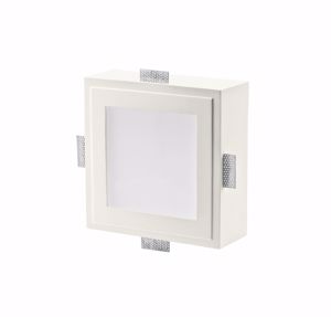 Isyluce square recessed spotlight in gypsum with diffuser