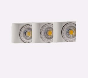 Isyluce rectangular recessed spotlight in gypsum three lights