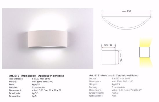 Curved plaster wall light 25cm white paintable at will