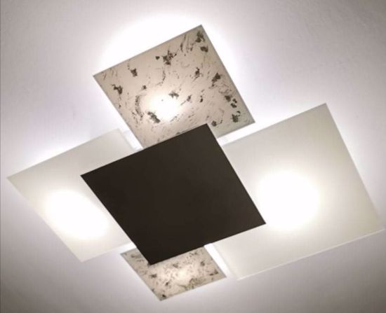 Top light shadow ceiling lamp 71cm silver leaf