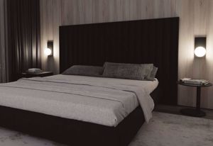 Applique lampada da comodino a parete moderna nera per camera da letto
