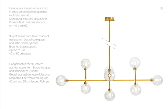Dom miloox 9 lights brushed gold chandelier for contemporary living room
