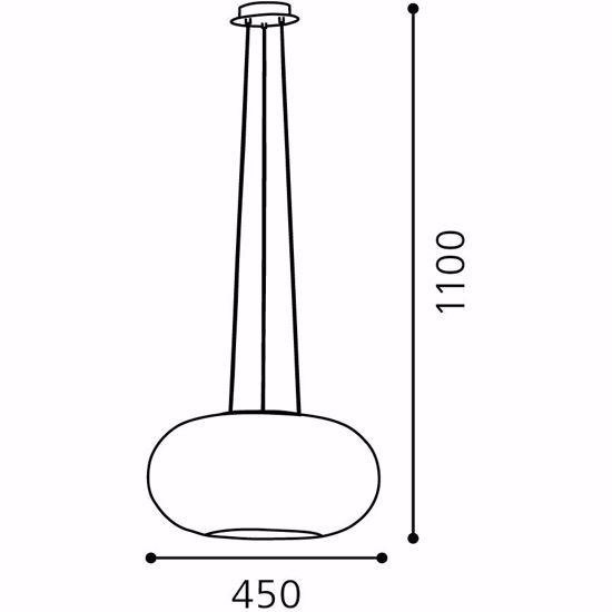 Modern suspension ø44.5cm white glass spehere