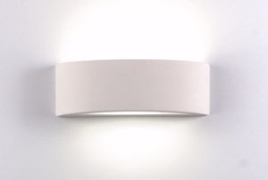 Curved plaster wall light 30cm isyluce 614 paintable at will