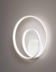 wall light LED 28w 3700k  luminous circles white metal