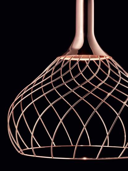 Ma&de mongolfier led suspension light 40cm copper openwork original design