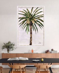 Quadro palma washingtonia dipinto su tela 66x96 moderna