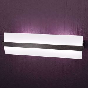 Top light wall lamp 53cm in wood wenge white satin glass