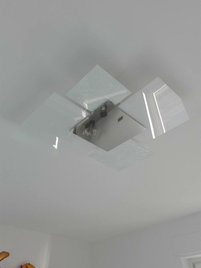 Top light shadow ceiling lamp 46cm chrome and glass