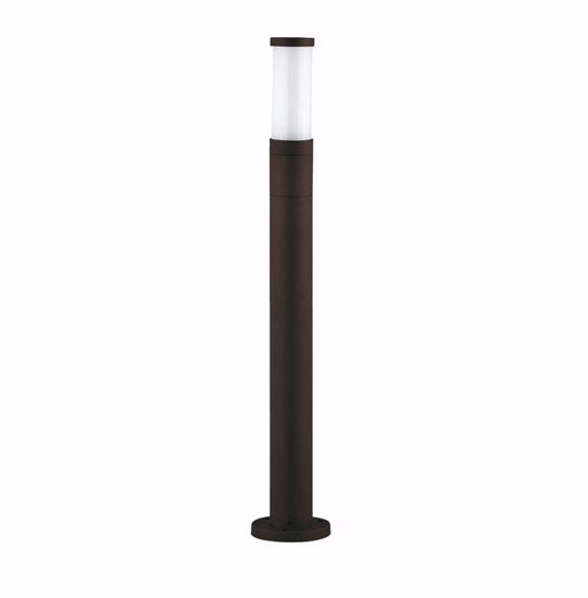 Modern brown corten garden lamp with IP65 tubular cylinder bollard