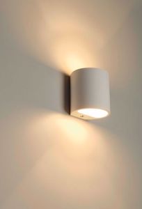 Little plaster wall light paintable round design