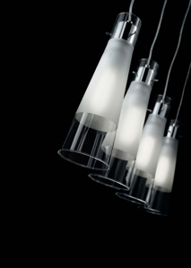Kuky sp3 lampada sospensione ideal lux 3 luci vetri con decentramento