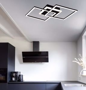 Led ceiling lamp anthracite modern style metal squares  25w 3000k