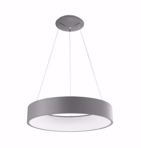 Modern pendant light led 42w 3000k ø60 grey metal ring shaped