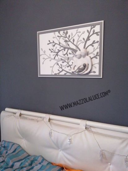 Sacred holy family and tree of life  for bedroom 70x48 grey-white 