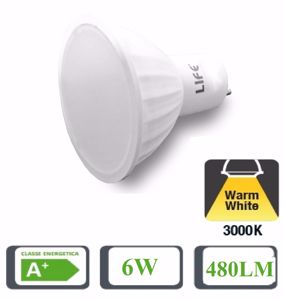 Life bulb led gu10 6w 110&deg; 3000k 450lm dimmerable