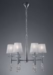 Mantra tiffany chrome pendant lamp with 6 lampshades 6xe14 + 6lights 33w g9
