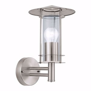 Eglo lisio outdoor wall lamp in steel and glass ip44