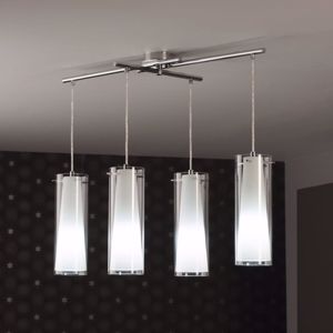 4-light modern pendant light in glass for living room or above dining table