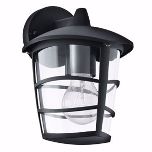 Eglo aloria outdoor wall light black lantern ip44