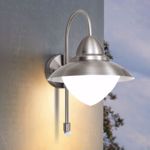Eglo outdoor wall light with motion sensor steel and glass