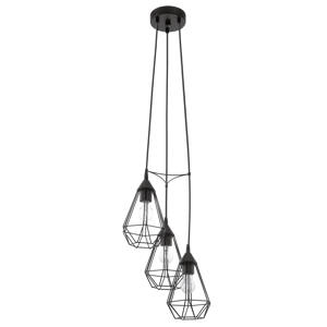 Eglo tarbes 94191 vintage suspension black three lights cluster