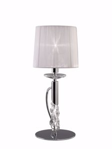Table lamp chrome and crystals with shade