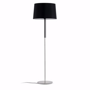 Faro volta floor lamp with shade in black fabric