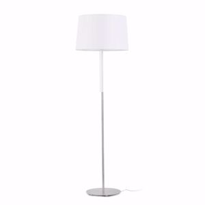 Faro volta floor lamp with shade in white fabric
