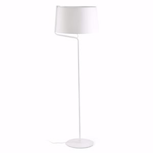 Faro berni modern floor lamp white with fabric shade 29335