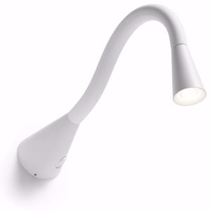 Linea light snake led adjustable bedside wall lamp white