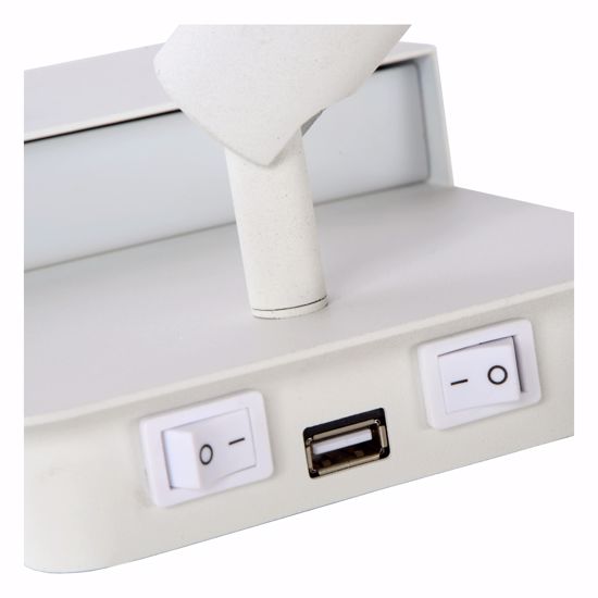 Modern white bedside table lamp for bedroom  with usb charger 