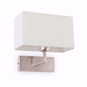 Faro roda wall lamp with shade white rectangular