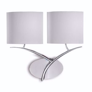 Mantra eve chrome - off white wall lamp with 2 fabric lampshades