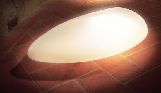 Luminous stone-shaped outdoor lamp 83cm for garde