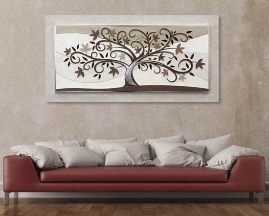 Artitalia tree of life artwork 120x60 silver leaf