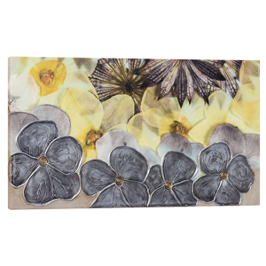 Pintdecor floral wall art hand-decorated petals with silver foil