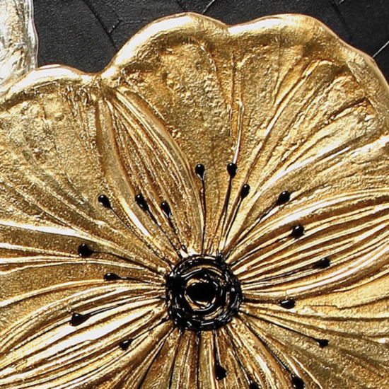 Pintdecor petunia oro piccola wall art 115x55 hand-decorated with gold and silver foil